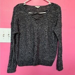 AEROPOSTALE Women's Black V-Neck Sweater